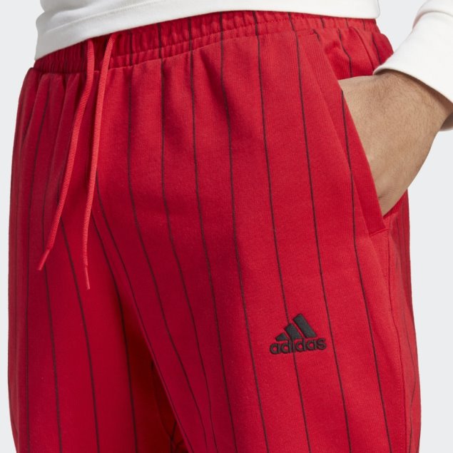 Joggers De Felpa Con Rayas Diplomáticas Adidas Escarlata