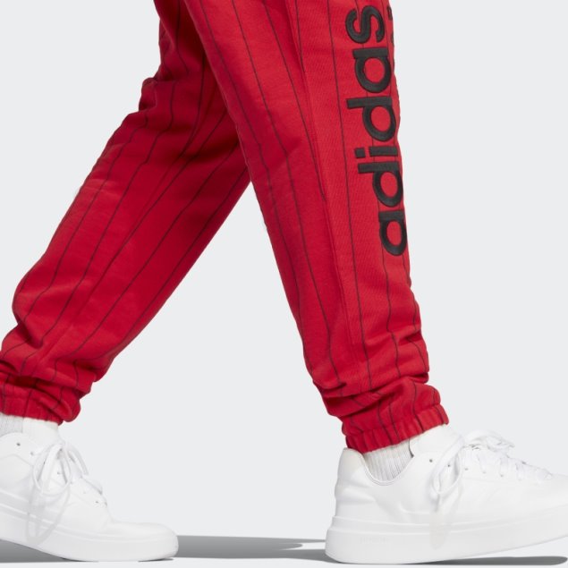Joggers De Felpa Con Rayas Diplomáticas Adidas Escarlata