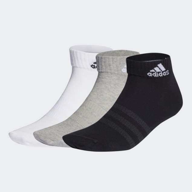 Calcetines Tobilleros Finos Y Ligeros 3 Pares Adidas Gris Medio