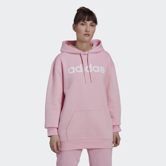 Sudadera Adidas Essentials Oversize De Forro Polar Rosa Verdadero