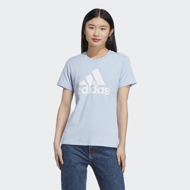 Camiseta Azul Con Logo Adidas Essentials