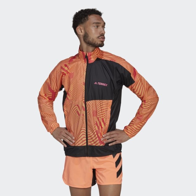 Chaqueta Cortavientos Estampada Terrex Trail Running Bca Lila Adidas