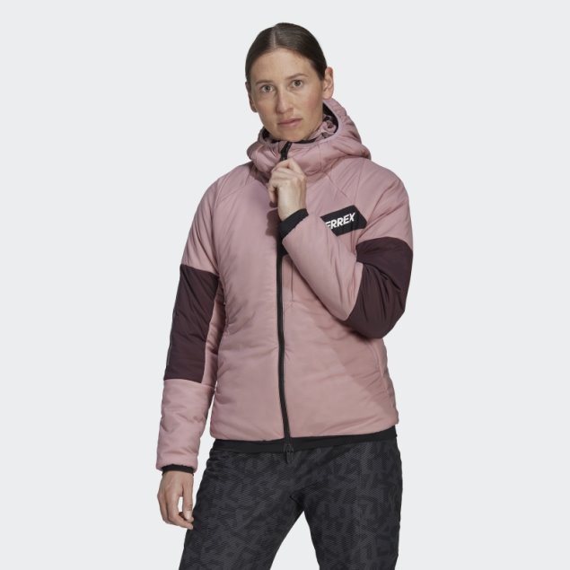 Chaqueta Con Capucha Adidas Terrex Techrock Stretch Primaloft Malva
