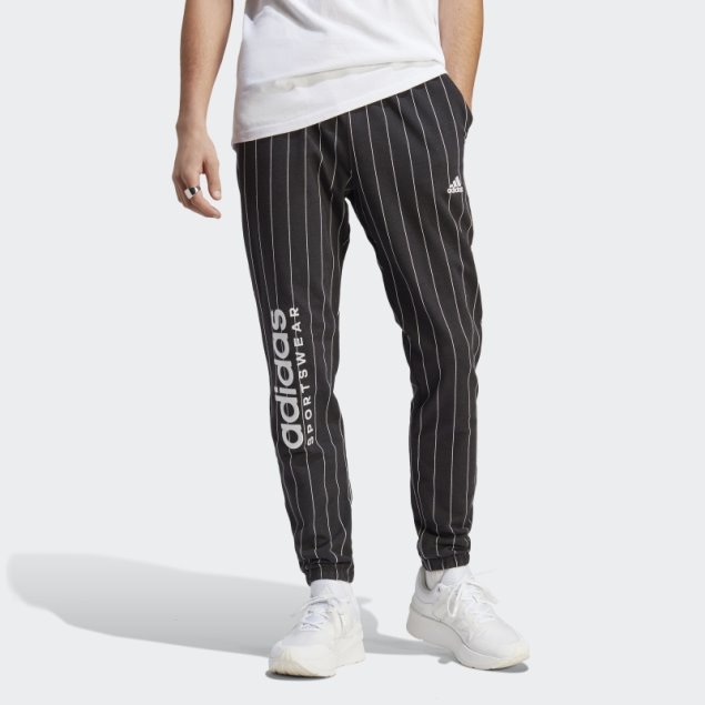 Pantalones Adidas Negros Con Rayas Finas