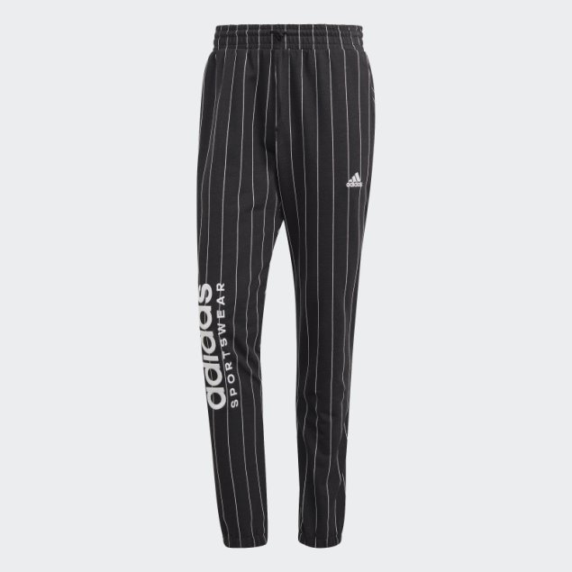 Joggers De Forro Polar Con Rayas Finas Adidas Negro