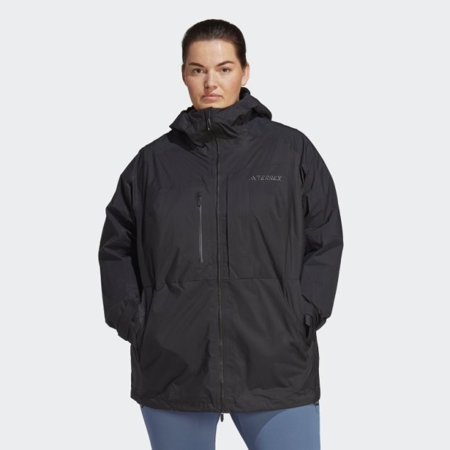 Adidas Terrex Xploric Rain.rdy Chaqueta De Senderismo (tallas Grandes) Negro