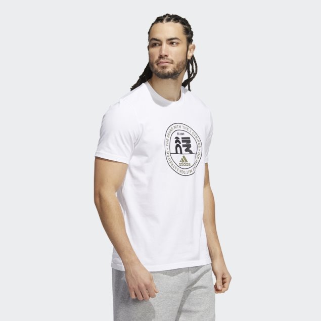 Camiseta Basics Emblem Graphic Adidas Blanca