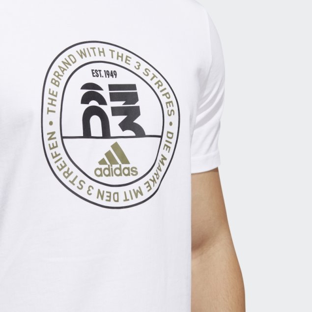 Camiseta Basics Emblem Graphic Adidas Blanca