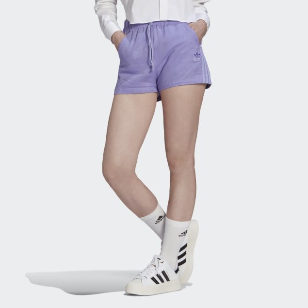 Shorts De Lino Adidas Violeta Claro