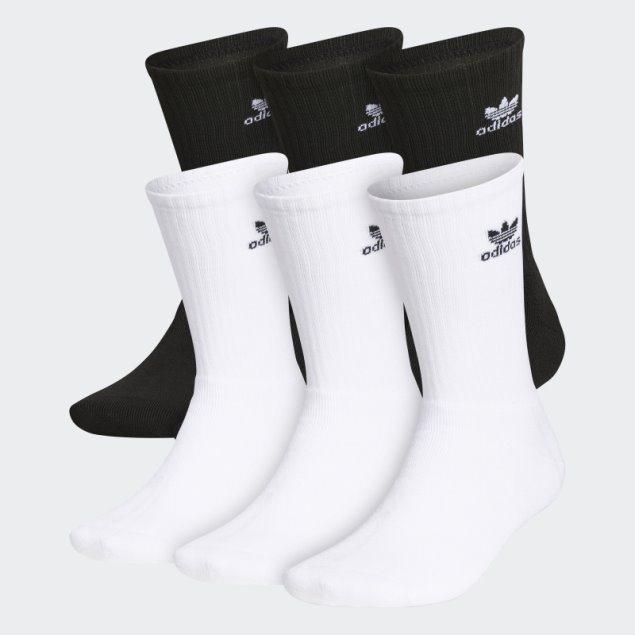 Adidas Trefoil Crew Calcetines Blancos 6 Pares
