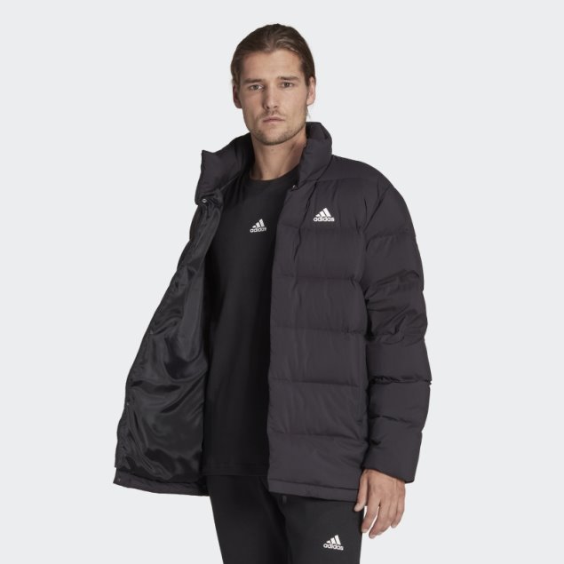 Adidas Helionic Chaqueta De Plumas De Longitud Media Negra