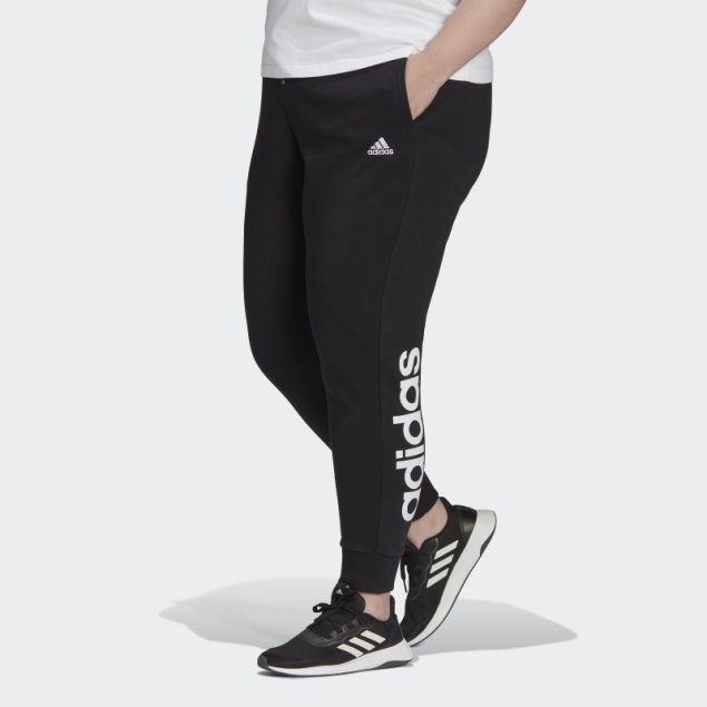 Adidas Pantalones Negros Esenciales Con Logo De Rizo Francés (talla Grande)
