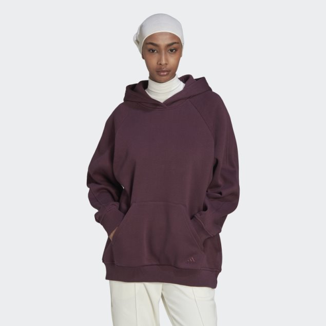 All Szn Fleece Boyfriend Hoodie Granate Adidas