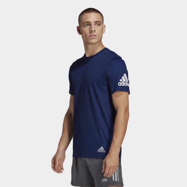 Camiseta Adidas Run It Azul Oscuro
