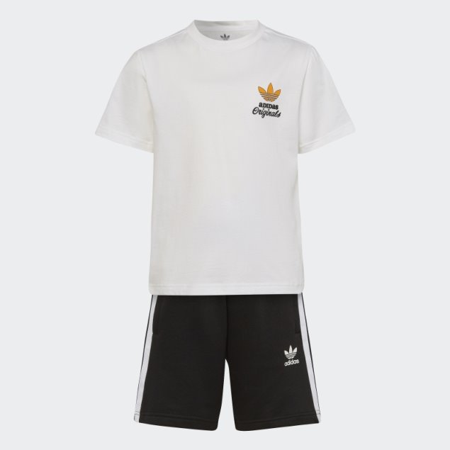 Conjunto Camiseta Y Pantalón Corto Trefoil Adidas Blanco