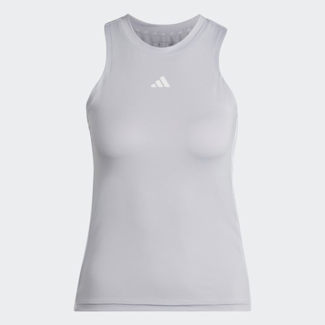 Adidas Aeroready Train Essentials Camiseta Sin Mangas Regular De 3 Rayas Plata Amanecer