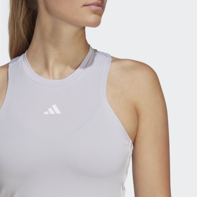 Adidas Aeroready Train Essentials Camiseta Sin Mangas Regular De 3 Rayas Plata Amanecer