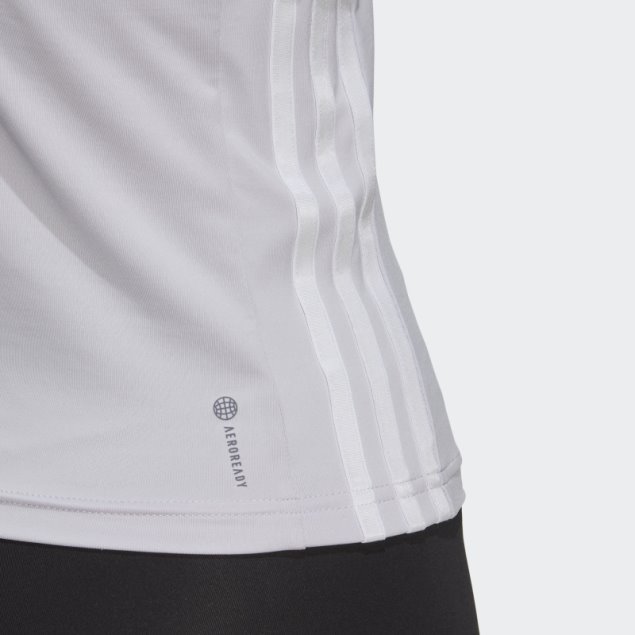 Adidas Aeroready Train Essentials Camiseta Sin Mangas Regular De 3 Rayas Plata Amanecer