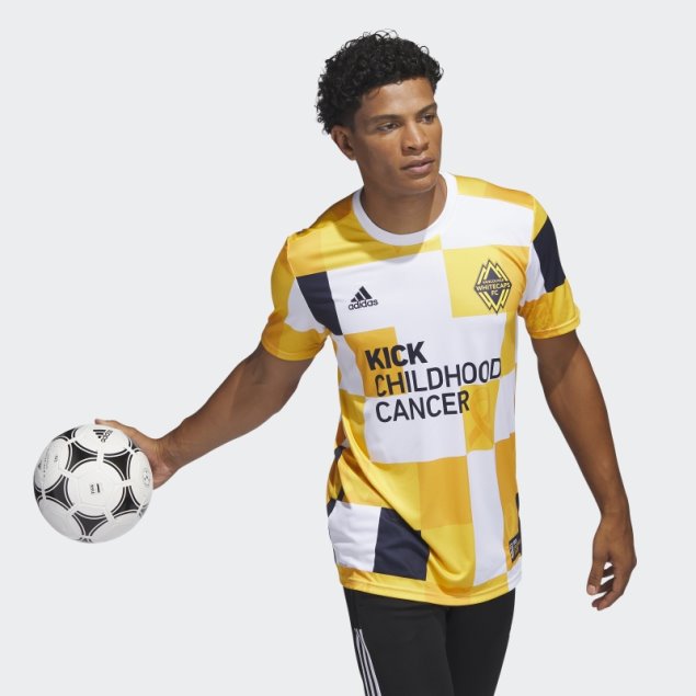 Camiseta Pre-partido Vancouver Whitecaps Fc Kick Child Cancer Adidas Coll Gold