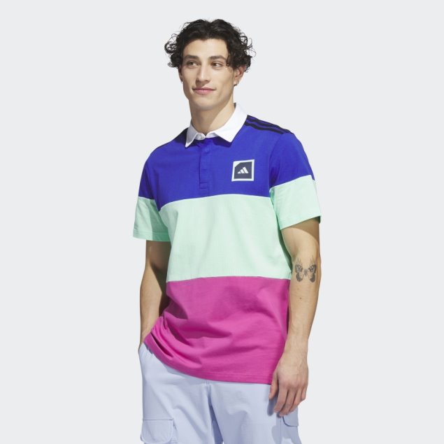 Polo De Golf Adicross Block Azul Adidas