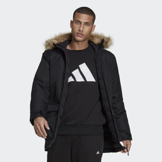 Parka Con Capucha Adidas Utilitas Negro Elegante