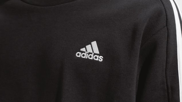 Sudadera Negra Essentials French Terry Con 3 Rayas Adidas