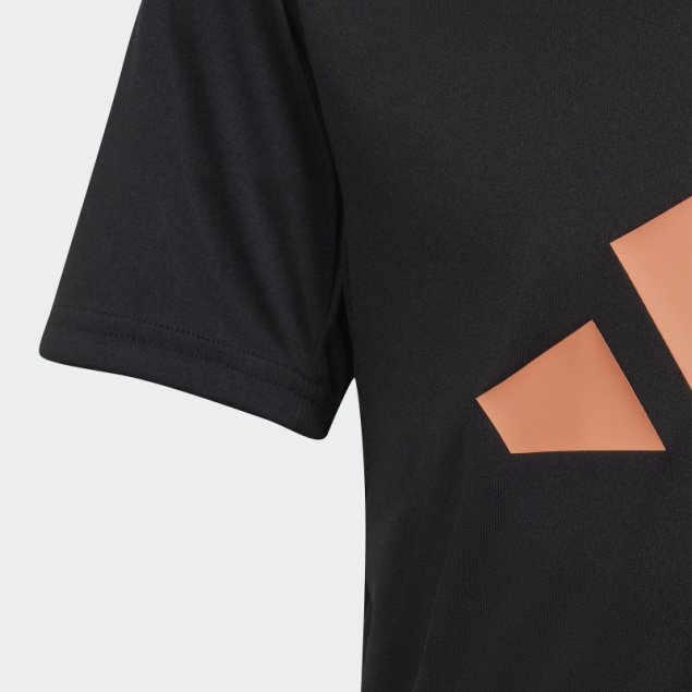 Camiseta De Corte Regular Con Logo Aeroready Esencial De Tren Negro Adidas