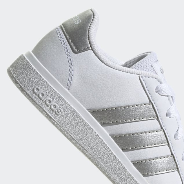 Adidas Grand Court Lifestyle Tenis Cordones Plata