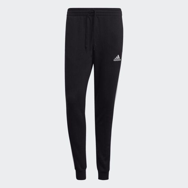 Joggers Ajustados De Polar Con 3 Rayas En Negro Essentials De Adidas