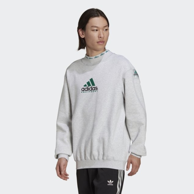 Sudadera Gris Claro Heather Eqt Archive Con Cuello Redondo Adidas