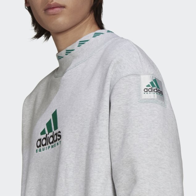 Sudadera Gris Claro Heather Eqt Archive Con Cuello Redondo Adidas
