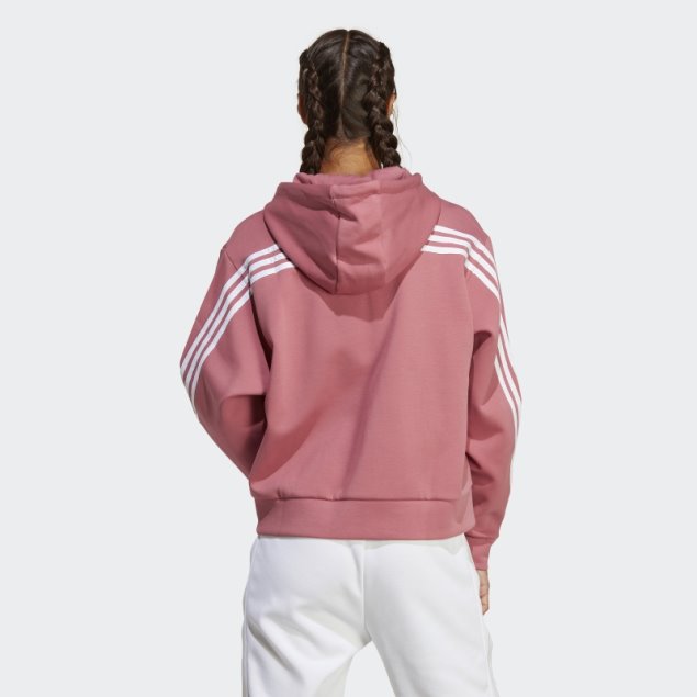 Adidas Future Icons Sudadera Con Capucha Y Cremallera Completa De 3 Rayas Rosa