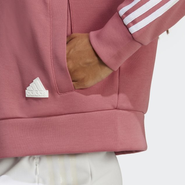 Adidas Future Icons Sudadera Con Capucha Y Cremallera Completa De 3 Rayas Rosa