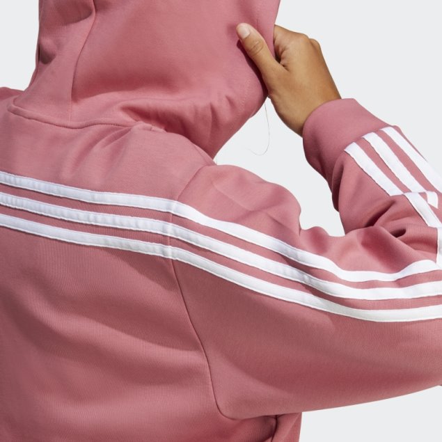 Adidas Future Icons Sudadera Con Capucha Y Cremallera Completa De 3 Rayas Rosa