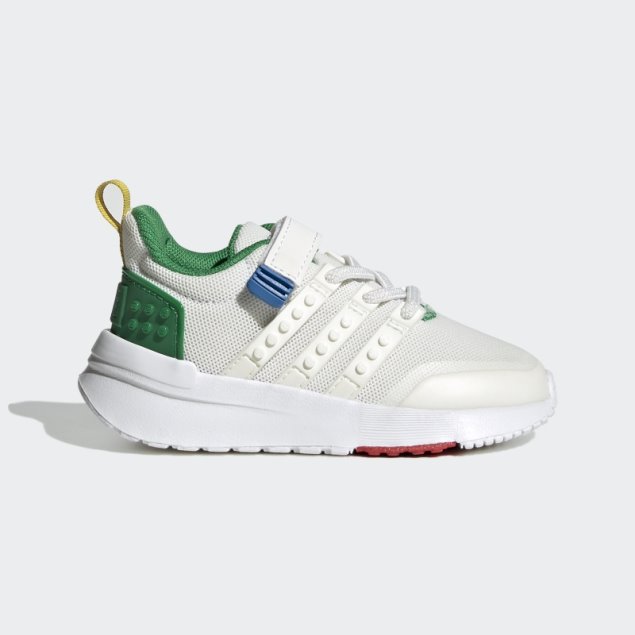 Blanco Adidas X Lego Racer Tr21 Encaje Elástico Y Correa Superior Zapatos Moda
