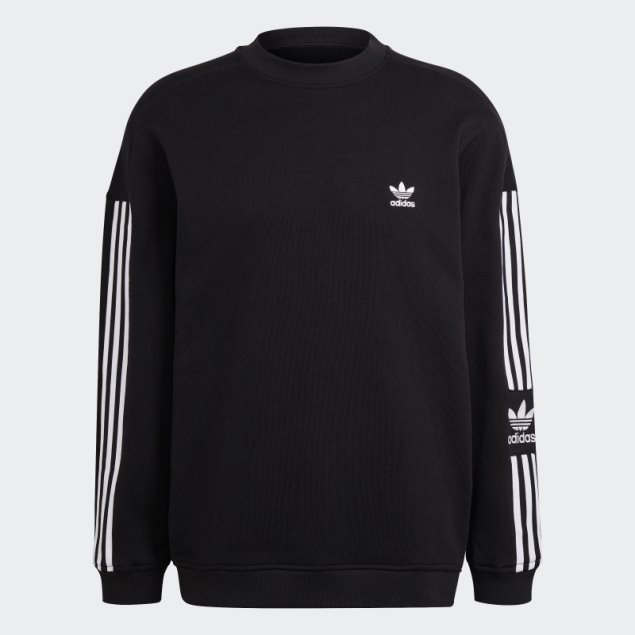 Sudadera Negra Con Cuello Redondo Adidas Adicolor Classics Lock-up Trefoil