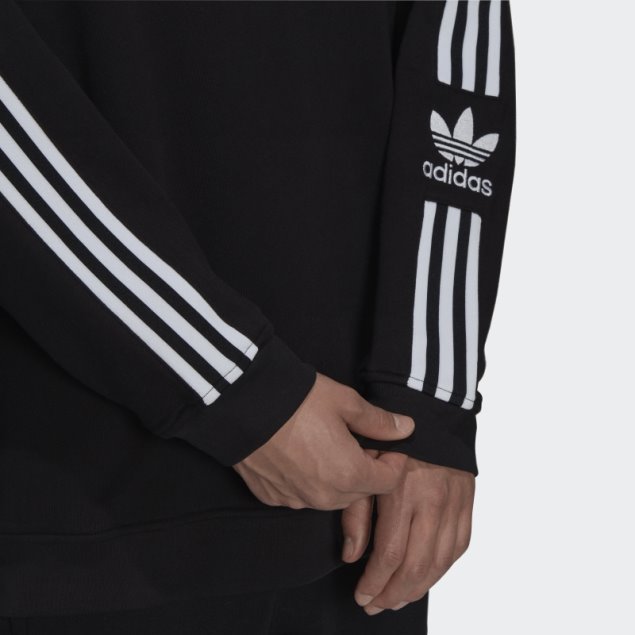 Sudadera Negra Con Cuello Redondo Adidas Adicolor Classics Lock-up Trefoil