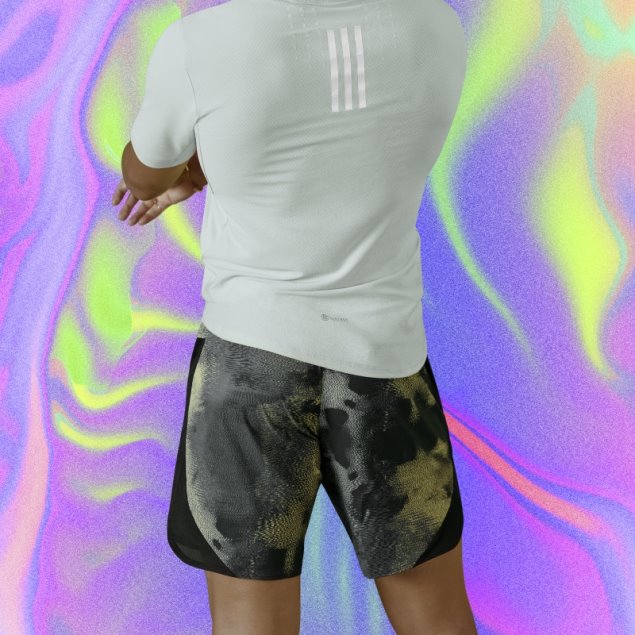 Adidas D4t Hiit Allover Print Shorts De Entrenamiento Amarillo Caliente