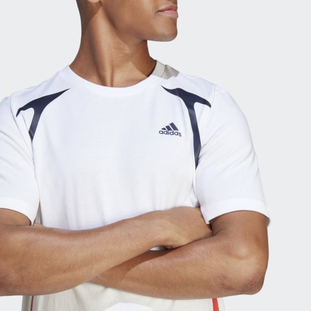 Camiseta Color Block Adidas Blanca