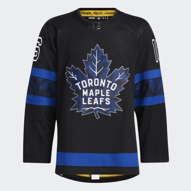 Camiseta Negra Maple Leafs Marner Tercera Autentica Pro Adidas
