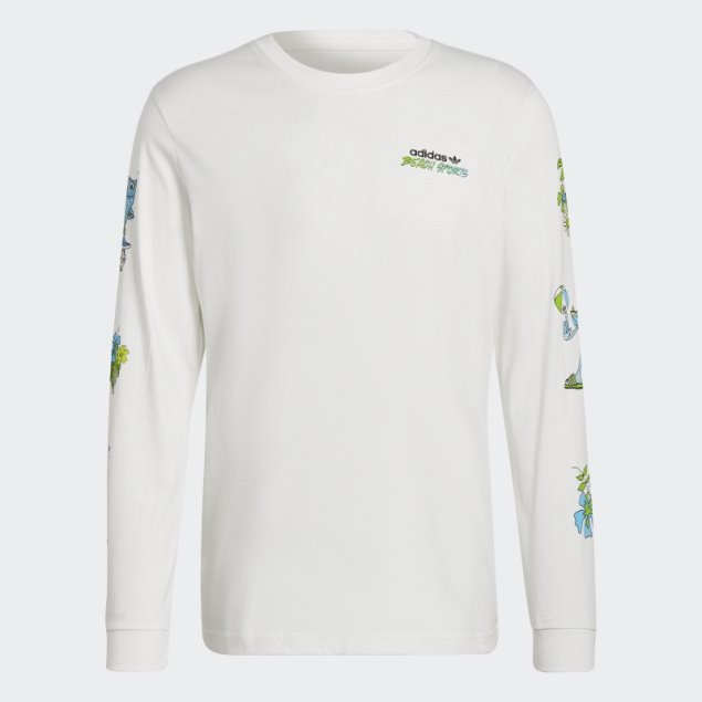 Adidas Graphic Stoked Fish Camiseta De Manga Larga Blanca