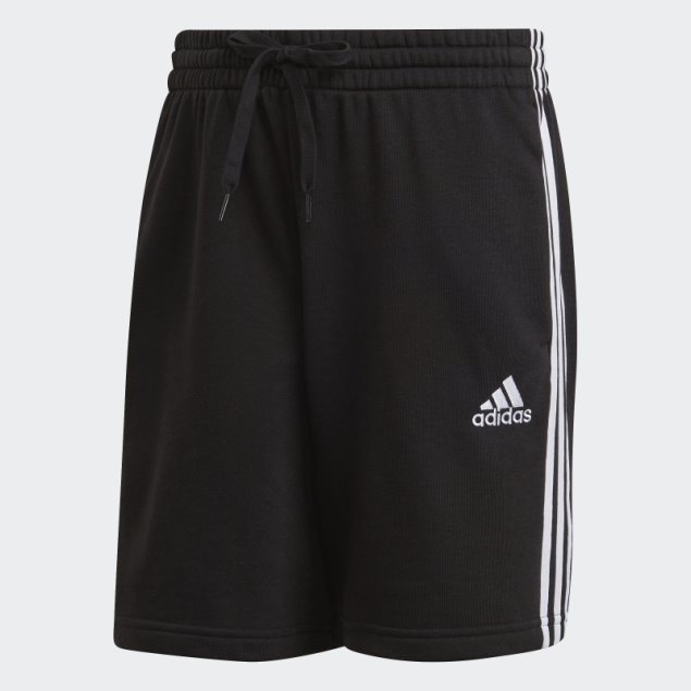 Pantalones Cortos Adidas Essentials French Terry 3 Rayas Negro Caliente