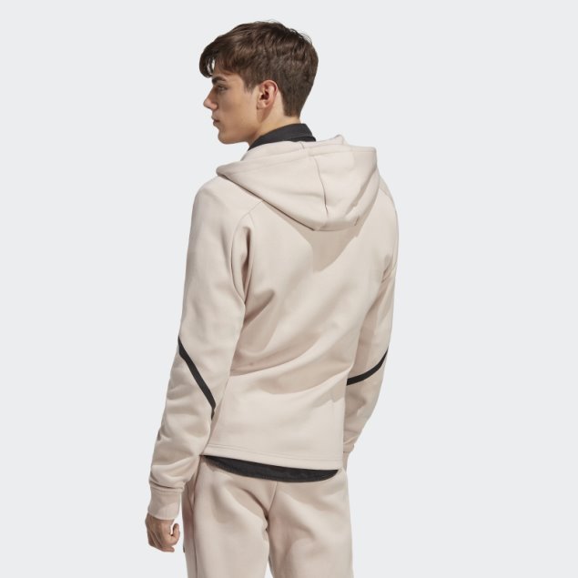 Adidas Taupe Sudadera Con Capucha Y Cremallera Completa Diseñada Para Gameday