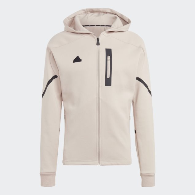 Adidas Taupe Sudadera Con Capucha Y Cremallera Completa Diseñada Para Gameday