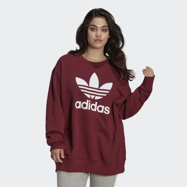 Sudadera Adidas Trefoil Crew (talla Grande) Roja