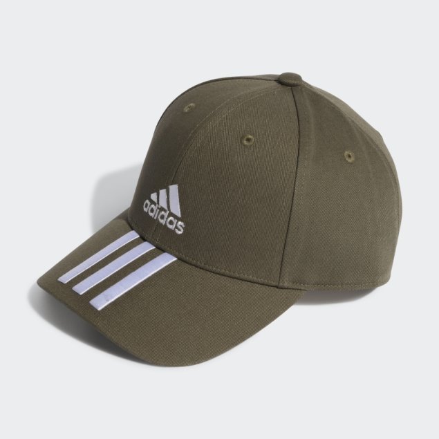 Gorra De Sarga Con 3 Rayas De Béisbol Adidas Verde Oliva
