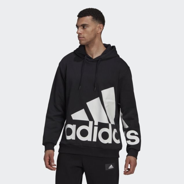 Sudadera Adidas Essentials Con Logo Gigante De Forro Polar Negro