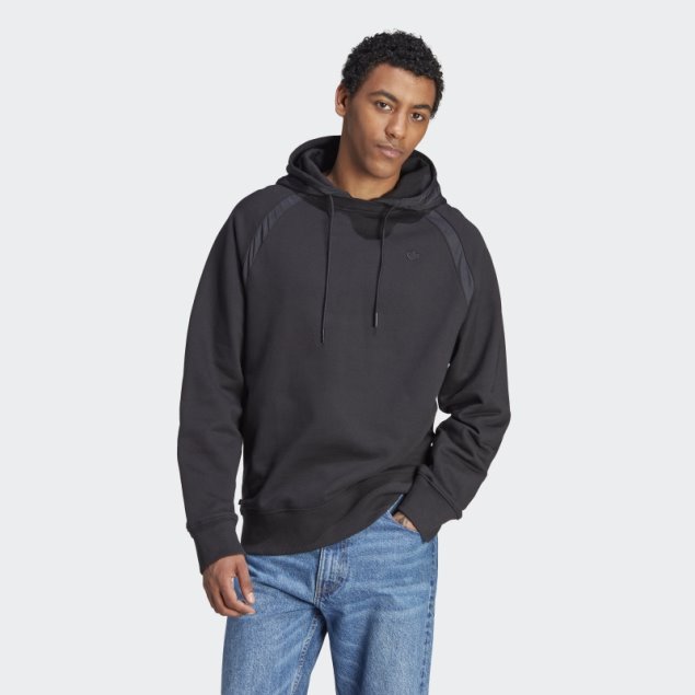 Sudadera Con Capucha Premium Essentials De Nylon Arrugado Adidas Negro