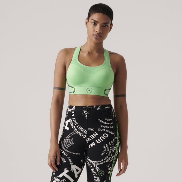 Verde Flash Adidas By Stella Mccartney Truepace Sujetador Deportivo De Soporte Alto Moda
