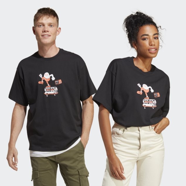 Camiseta Gráfica Adidas Moda Negra